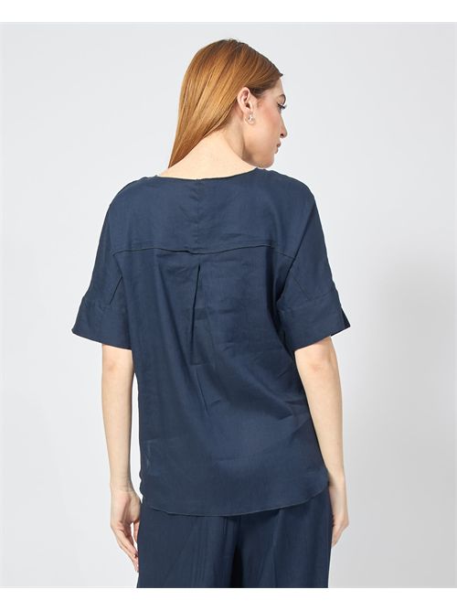Blusa blu donna Alessia Santi in lino ALESSIA SANTI | 511SD45037S2828